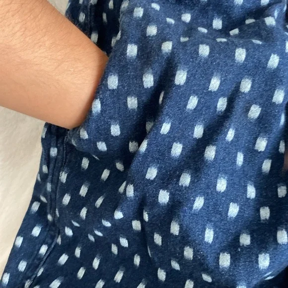 Old Navy navy blue white dotted print shorts - Picture 7 of 17